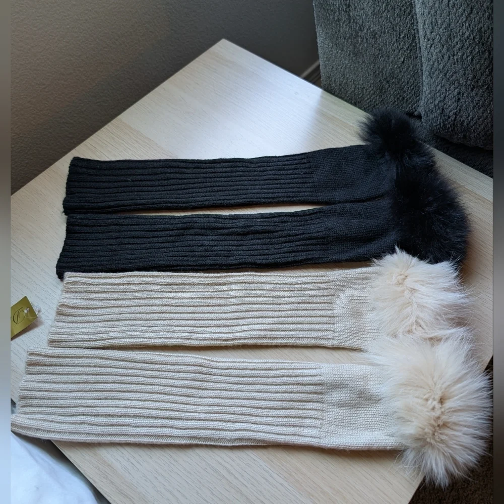 Genuine Fox Fur Fingerless Gloves NWT